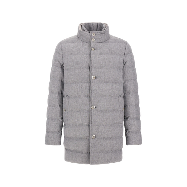 Herno Wool-Blend, Viscose and Suede-Effect Carcoat in Light Grey | Men's Coats | Luxury Shoes 