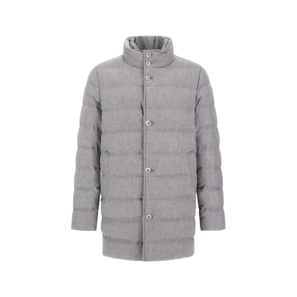 Herno Wool-Blend, Viscose and Suede-Effect Carcoat in Light Grey | Men's Coats | Luxury Shoes 