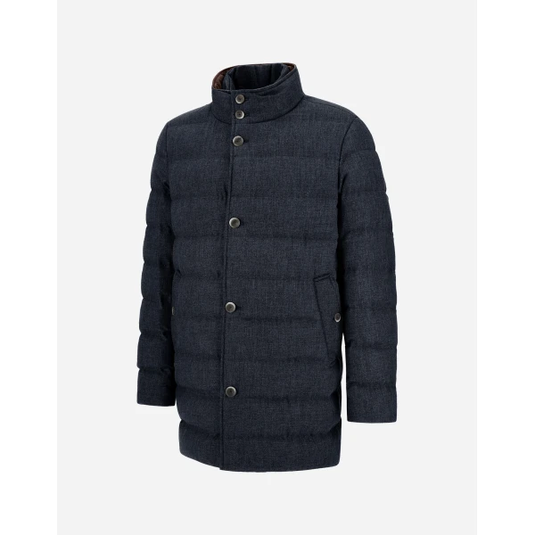 Herno Wool-Blend, Viscose and Suede-Effect Carcoat in Navy Blue | Men's Coats | Luxury Shoes 