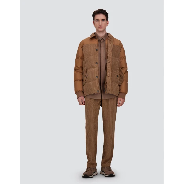 Herno Wool Gabardine Shirt in Light Taupe | Men's Shirts | Luxury Shoes 