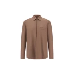 Herno Wool Gabardine Shirt in Light Taupe | Men's Shirts | Luxury Shoes 