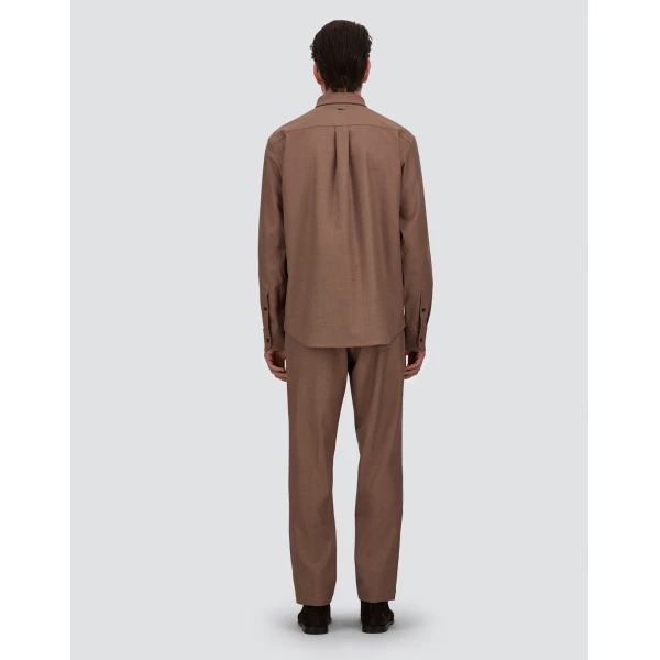 Herno Wool Gabardine Trousers in Light Taupe | Men's Trousers | Luxury Shoes 