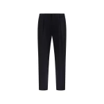 Herno Wool Gabardine Trousers in Navy Blue | Men's Trousers | Luxury Shoes 