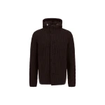 Herno Wool Jacket with Raised Texture and Cable-Knit Detailing in Dark Brown | Men's Jackets | Luxury Shoes 