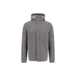 Herno Wool Jacket with Raised Texture and Cable-Knit Detailing in Light Grey | Men's Jackets | Luxury Shoes 