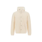 Herno Wool Jacket with Raised Texture and Cable-Knit Detailing in Milk White | Men's Jackets | Luxury Shoes 
