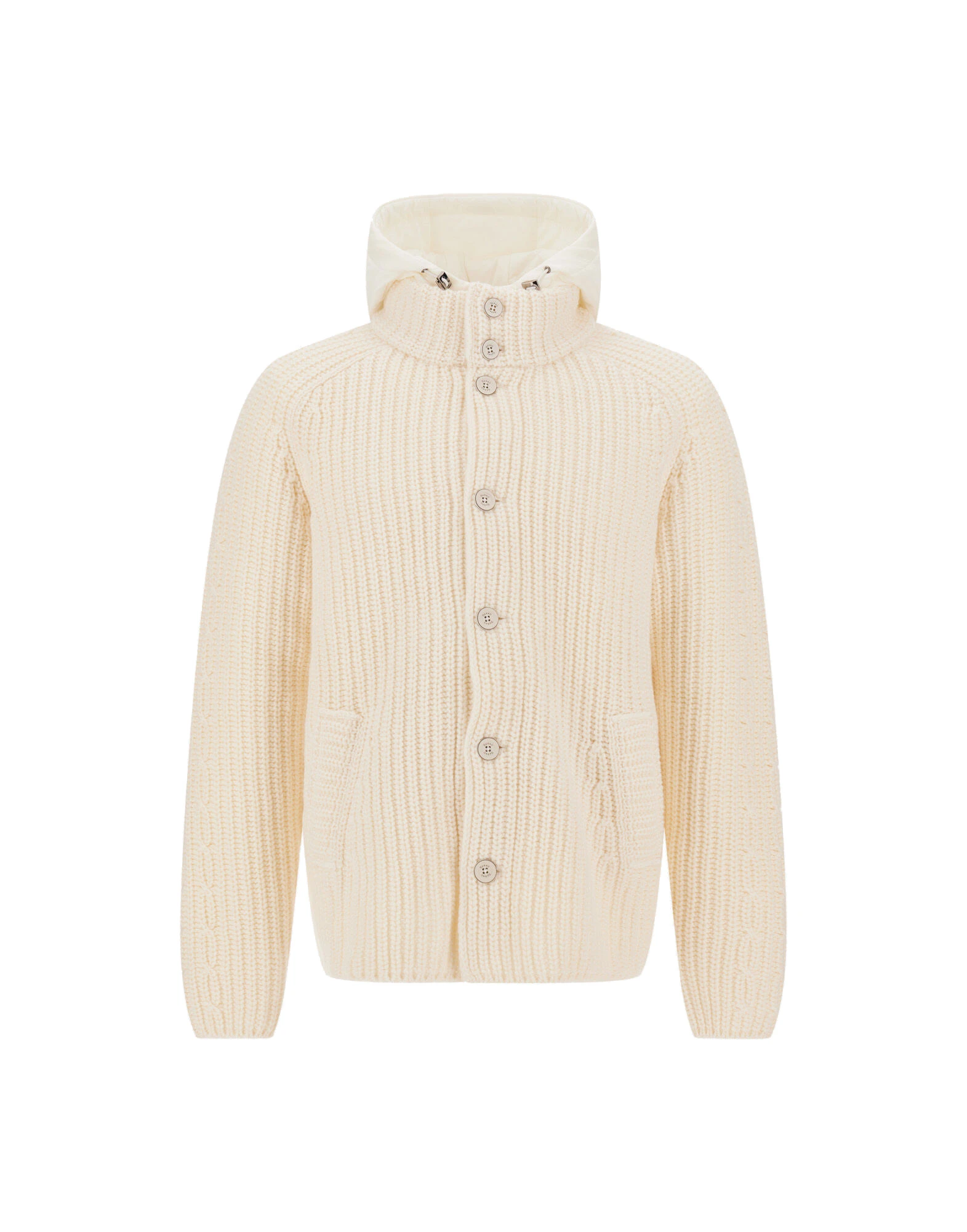 Herno Wool Jacket with Raised Texture and Cable-Knit Detailing in Milk White Herno Wool Jacket with Raised Texture and Cable-Knit Detailing in Milk White | Men's Jackets | Luxury Shoes