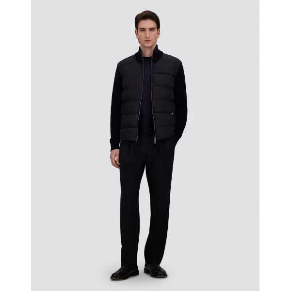 Herno Wool Jacket with a Waffle-Knit Texture and Nylon in Dark Blue | Men's Jackets | Luxury Shoes 