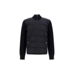 Herno Wool Jacket with a Waffle-Knit Texture and Nylon in Dark Blue | Men's Jackets | Luxury Shoes 