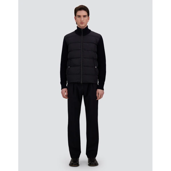 Herno Wool Jacket with a Waffle-Knit Texture and Nylon in Dark Blue | Men's Jackets | Luxury Shoes 