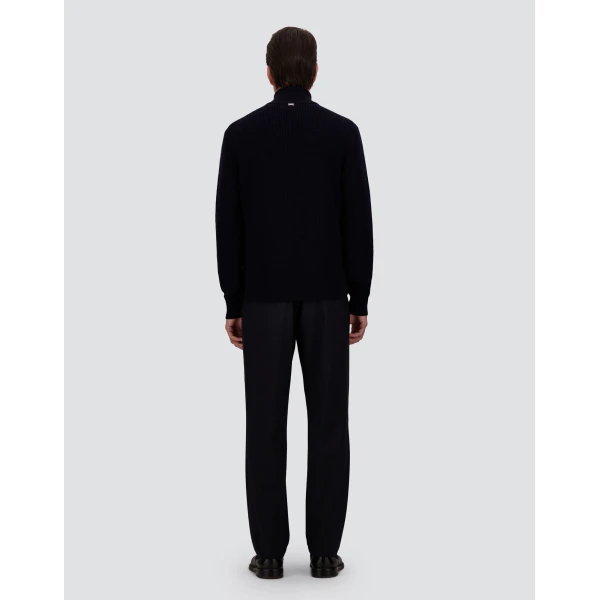 Herno Wool Jacket with a Waffle-Knit Texture and Nylon in Dark Blue | Men's Jackets | Luxury Shoes 