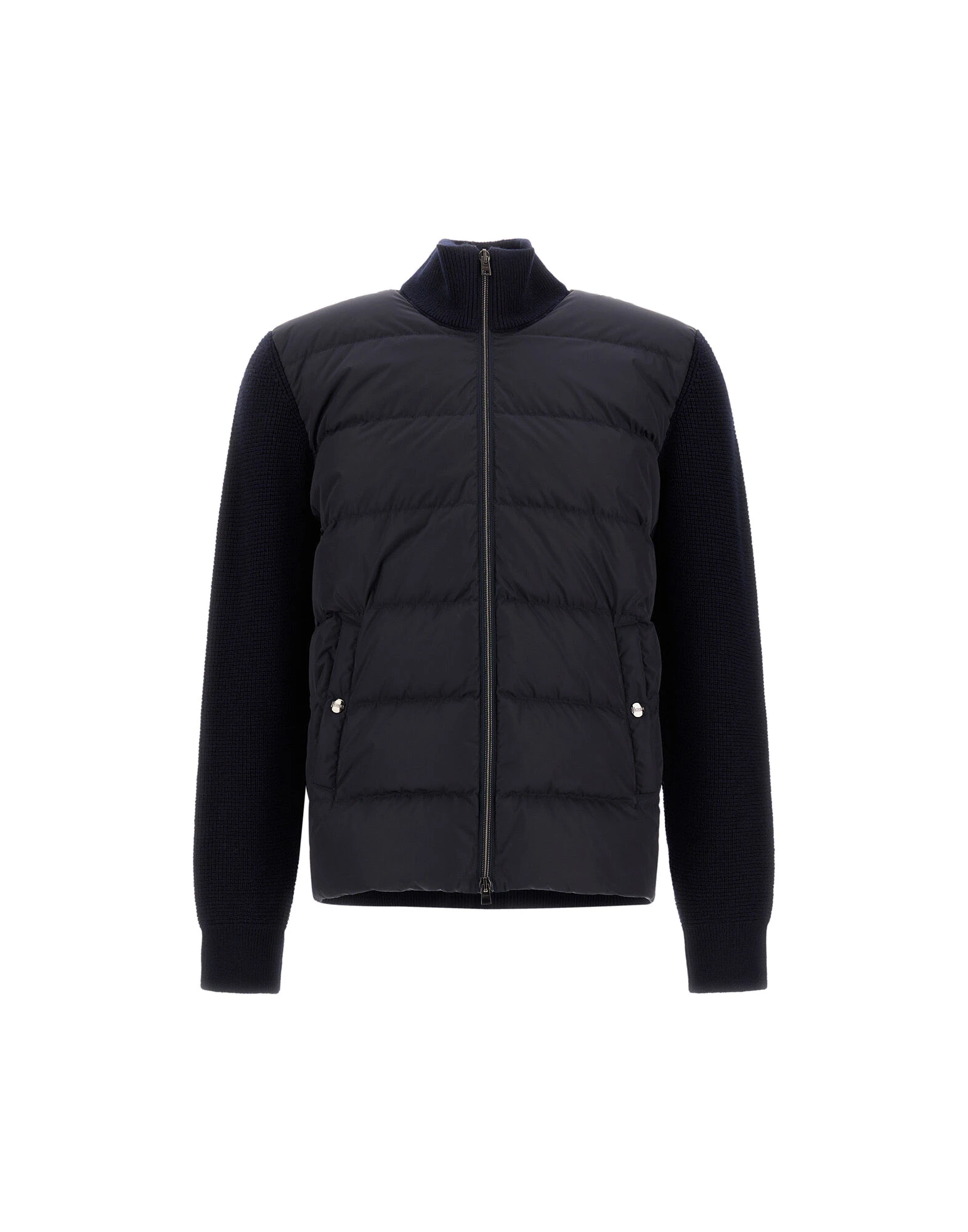 Herno Wool Jacket with a Waffle-Knit Texture and Nylon in Dark Blue Herno Wool Jacket with a Waffle-Knit Texture and Nylon in Dark Blue | Men's Jackets | Luxury Shoes