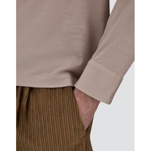 Herno Wool Jersey Polo Shirt in Chantilly | Men's T-Shirts and Polos | Luxury Shoes 