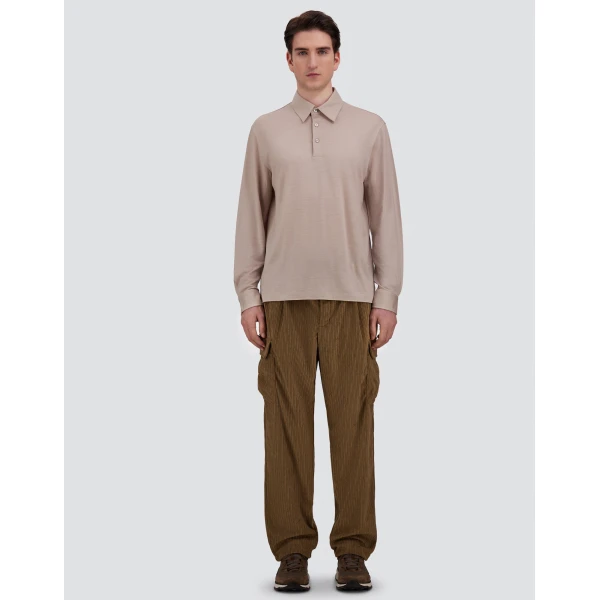 Herno Wool Jersey Polo Shirt in Chantilly | Men's T-Shirts and Polos | Luxury Shoes 