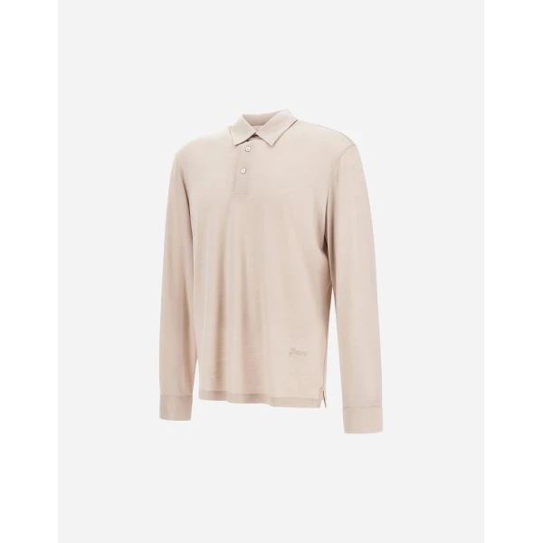 Herno Wool Jersey Polo Shirt in Chantilly | Men's T-Shirts and Polos | Luxury Shoes 