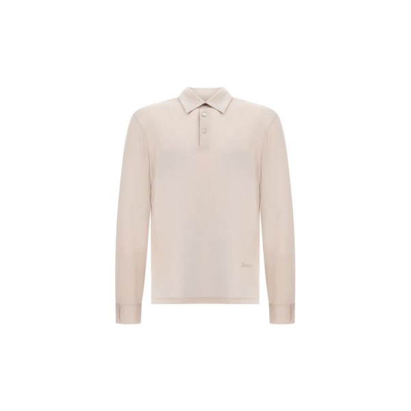 Herno Wool Jersey Polo Shirt in Chantilly | Men's T-Shirts and Polos | Luxury Shoes 