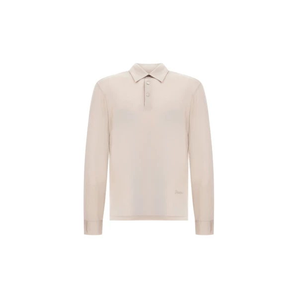 Herno Wool Jersey Polo Shirt in Chantilly | Men's T-Shirts and Polos | Luxury Shoes 