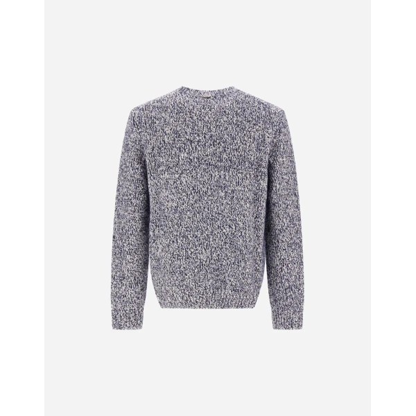 Herno Wool Jumper with Buttoned Detail in Navy Blue | Men's Knitwear | Luxury Shoes 