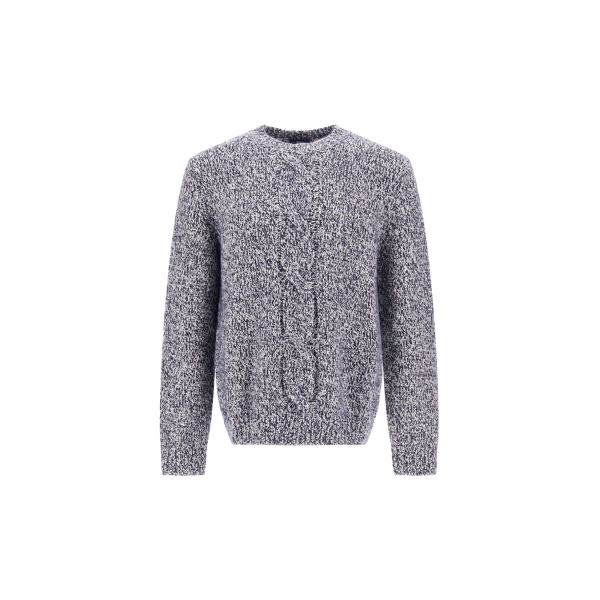 Herno Wool Jumper with Buttoned Detail in Navy Blue | Men's Knitwear | Luxury Shoes 