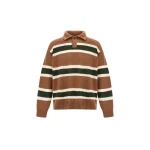 Herno Wool Polo Shirt with Openwork Knit in Copper | Men's T-Shirts and Polos | Luxury Shoes 