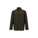 Herno Wool, Silk and Suede Effect Jacket in Light Military | Men's Jackets | Luxury Shoes 