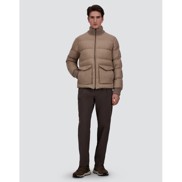 Herno Wool Tweed Bomber Jacket in Chantilly | Men's Jackets | Luxury Shoes 