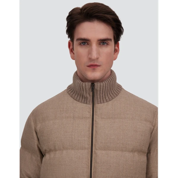 Herno Wool Tweed Bomber Jacket in Chantilly | Men's Jackets | Luxury Shoes 