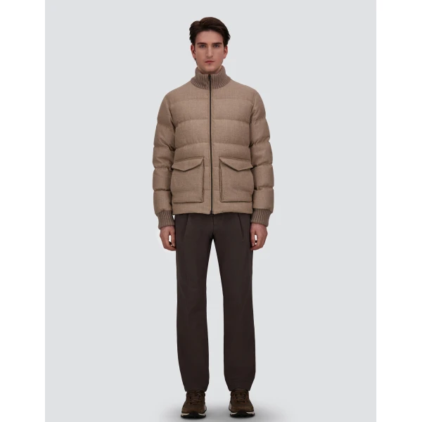Herno Wool Tweed Bomber Jacket in Chantilly | Men's Jackets | Luxury Shoes 