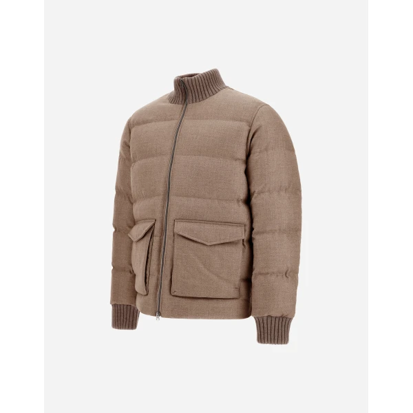 Herno Wool Tweed Bomber Jacket in Chantilly | Men's Jackets | Luxury Shoes 