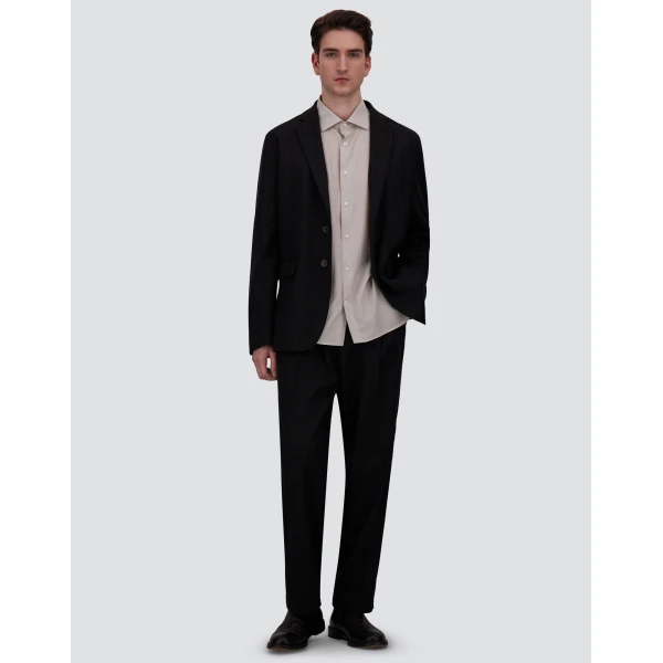 Herno Wool Twill Blazer in Iron | Men's Jackets | Luxury Shoes 