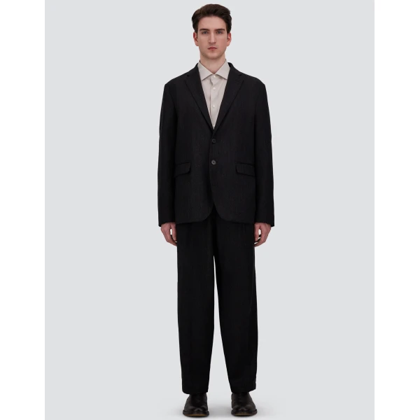 Herno Wool Twill Blazer in Iron | Men's Jackets | Luxury Shoes 