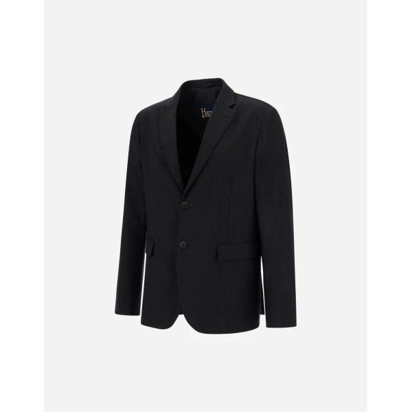 Herno Wool Twill Blazer in Iron | Men's Jackets | Luxury Shoes 