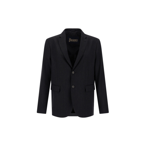 Herno Wool Twill Blazer in Iron | Men's Jackets | Luxury Shoes 