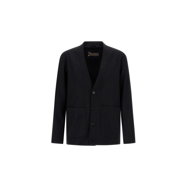 Herno Wool Twill Jacket in Iron | Men's Jackets | Luxury Shoes 