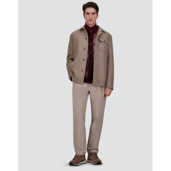 Herno Wool Twill Shacket in Chantilly | Men's Jackets | Luxury Shoes 