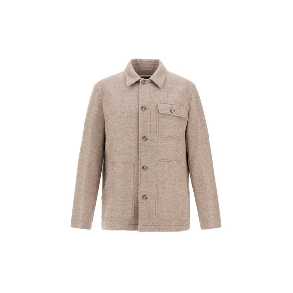 Wool Twill Shacket in Chantilly
