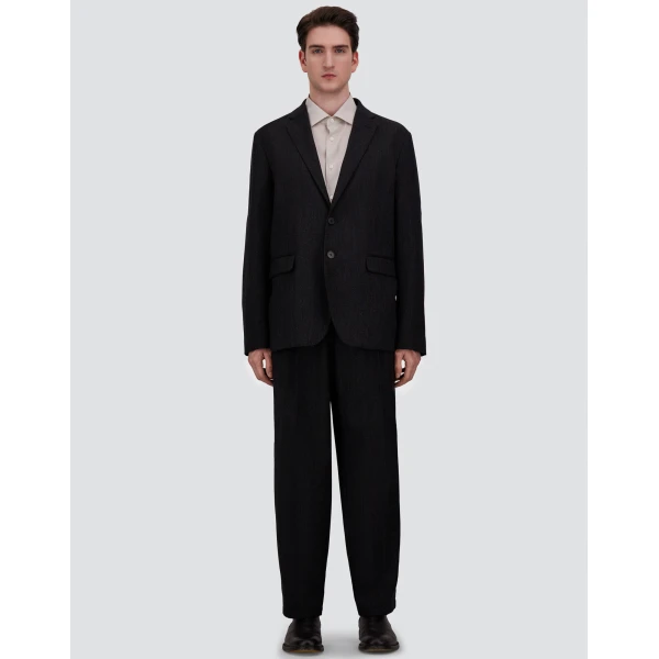 Herno Wool Twill Trousers in Iron | Men's Trousers | Luxury Shoes 