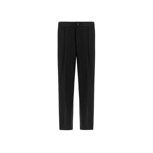Herno Wool Twill Trousers in Iron | Men's Trousers | Luxury Shoes 