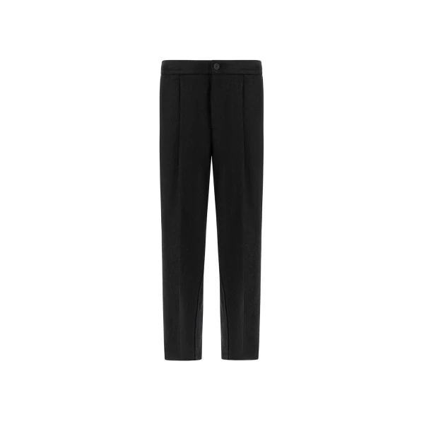 Herno Wool Twill Trousers in Iron | Men's Trousers | Luxury Shoes 