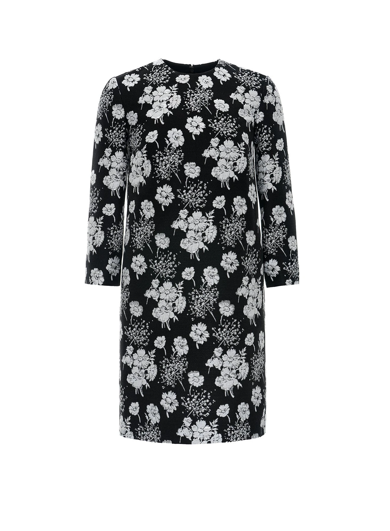 Carlotta Mini Dress in Black and White Jacquard