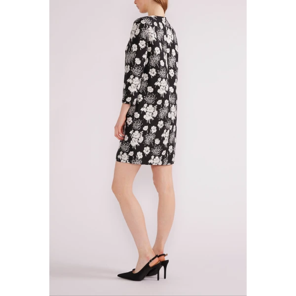Huishan Zhang Carlotta Mini Dress in Black and White Jacquard | Mini Dresses | Luxury Shoes 