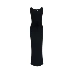 Huishan Zhang Eleni Midi Dress in Black Crepe Jersey | Midi Dresses | Luxury Shoes 
