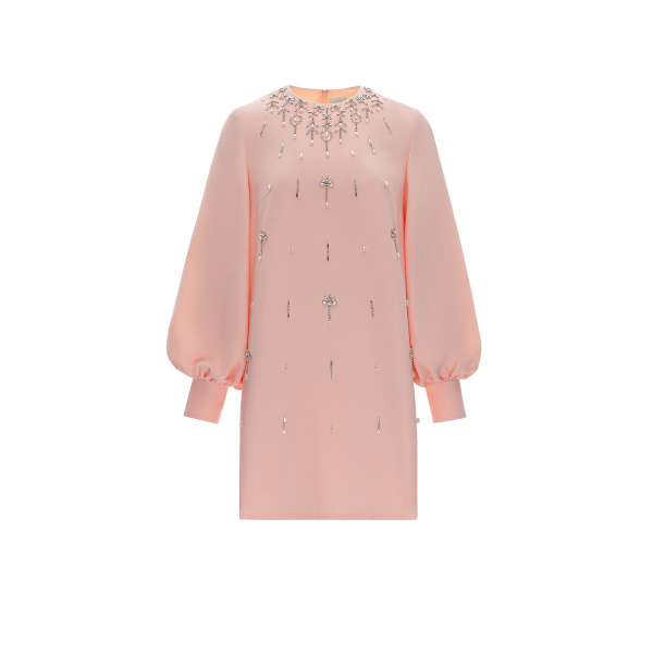 Huishan Zhang Farah Mini Dress in Apricot Sable | Mini Dresses | Luxury Shoes 