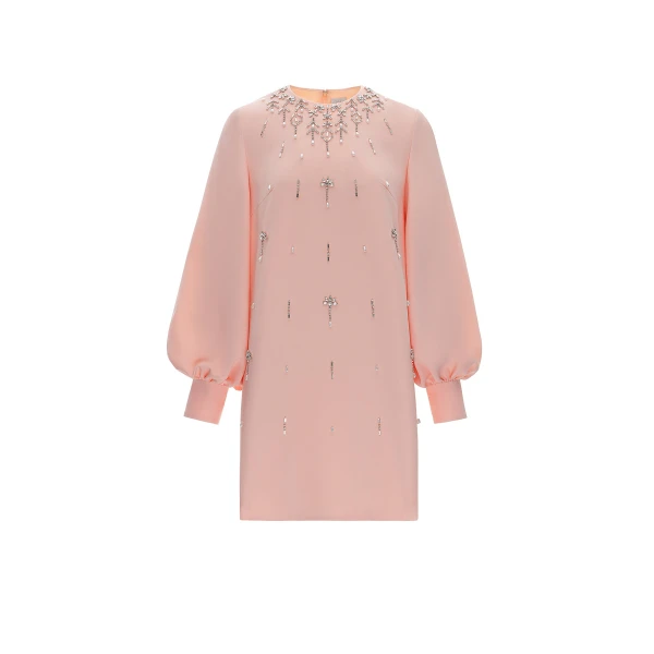 Farah Mini Dress in Apricot Sable