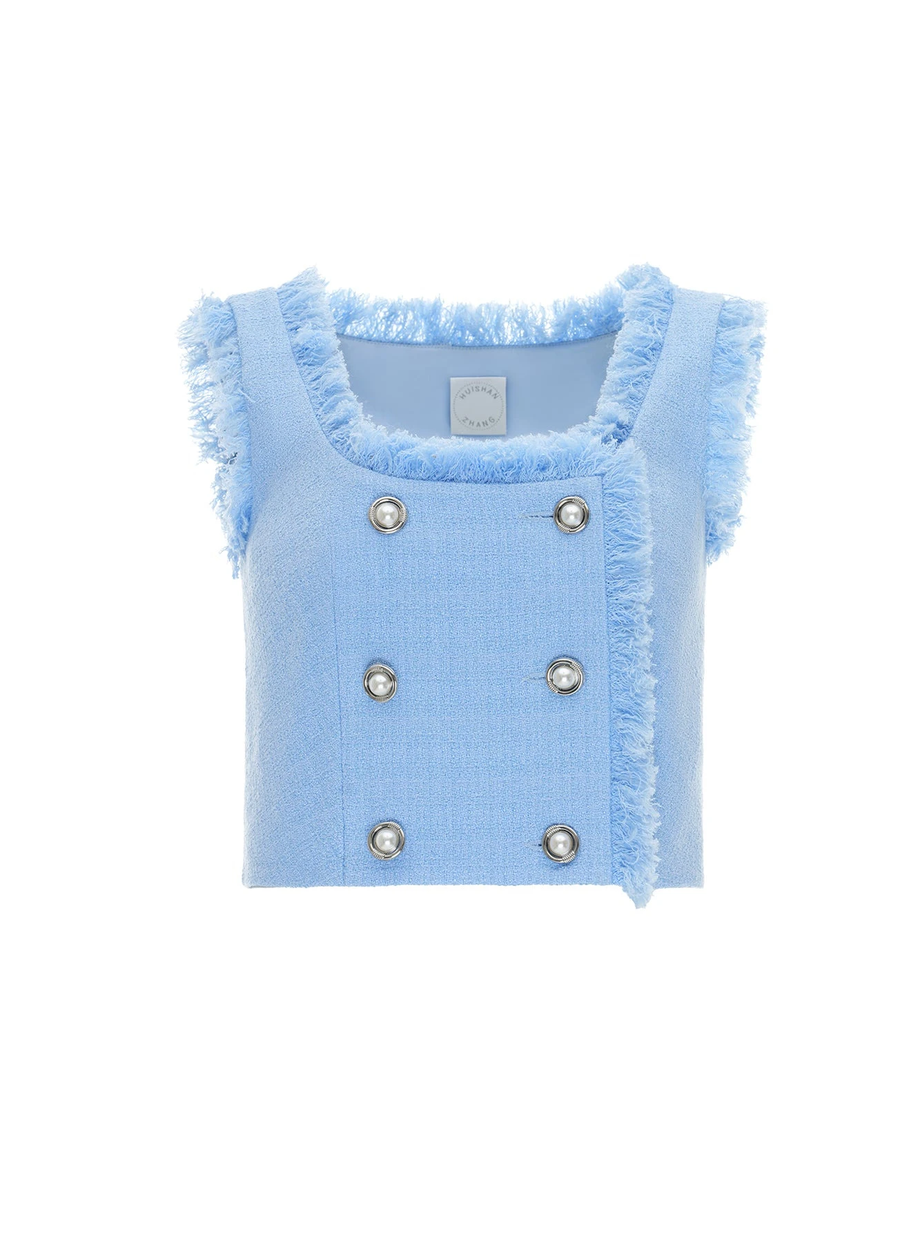 Lara Top in Sky Blue Tweed