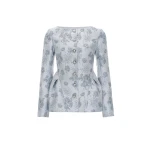 Huishan Zhang Mara Jacket in Light Blue Jacquard | Jackets | Luxury Shoes 