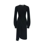 Huishan Zhang Reese Midi Dress in Black Crepe Jersey | Midi Dresses | Luxury Shoes 