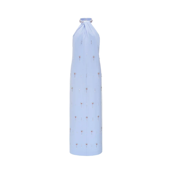 Vic Midi Dress in Pale Blue Sable