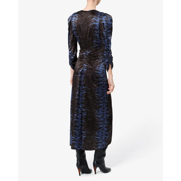 Isabel Marant Albini Silk Dress in Midnight | Midi Dresses | Luxury Shoes 