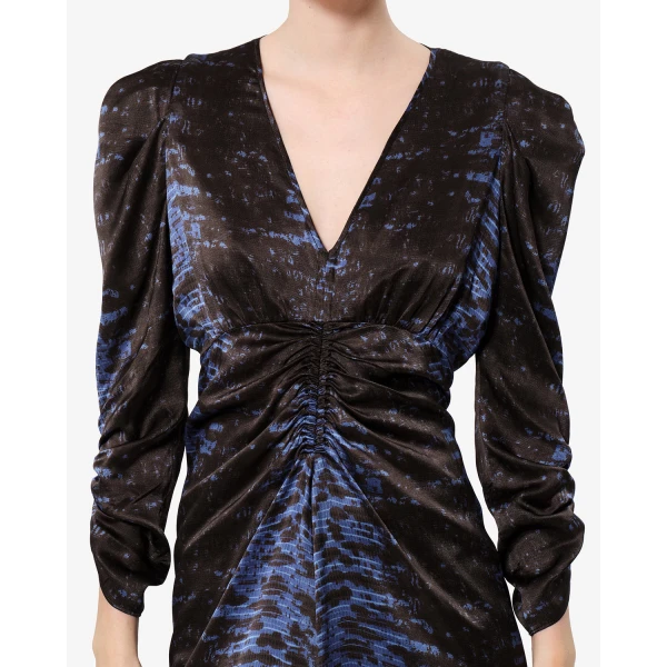 Isabel Marant Albini Silk Dress in Midnight | Midi Dresses | Luxury Shoes 